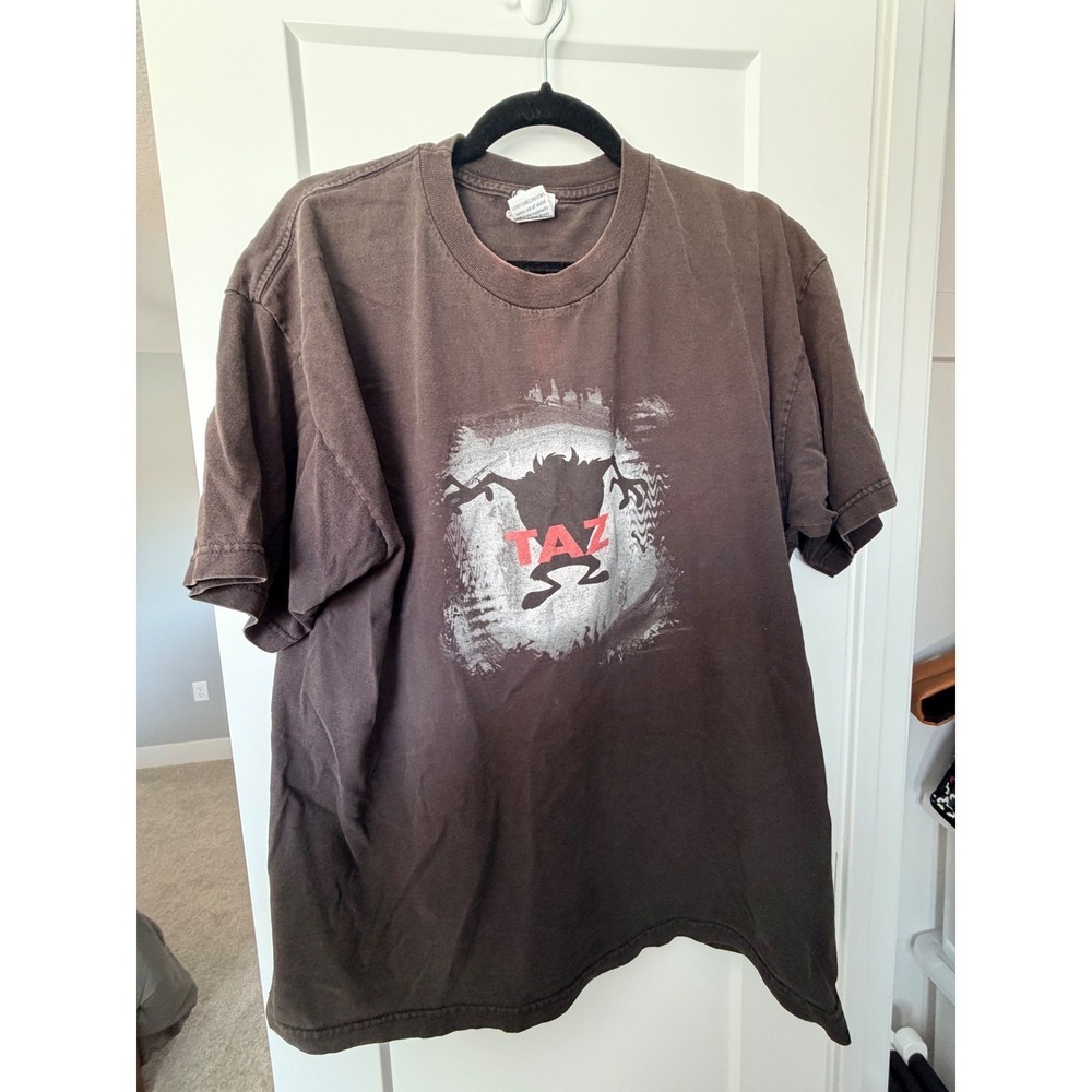 Vintage 1999 Looney Tunes Taz Tasmanian Devil Graphic T-Shirt XL Faded Black_158 - Picture 2 of 11